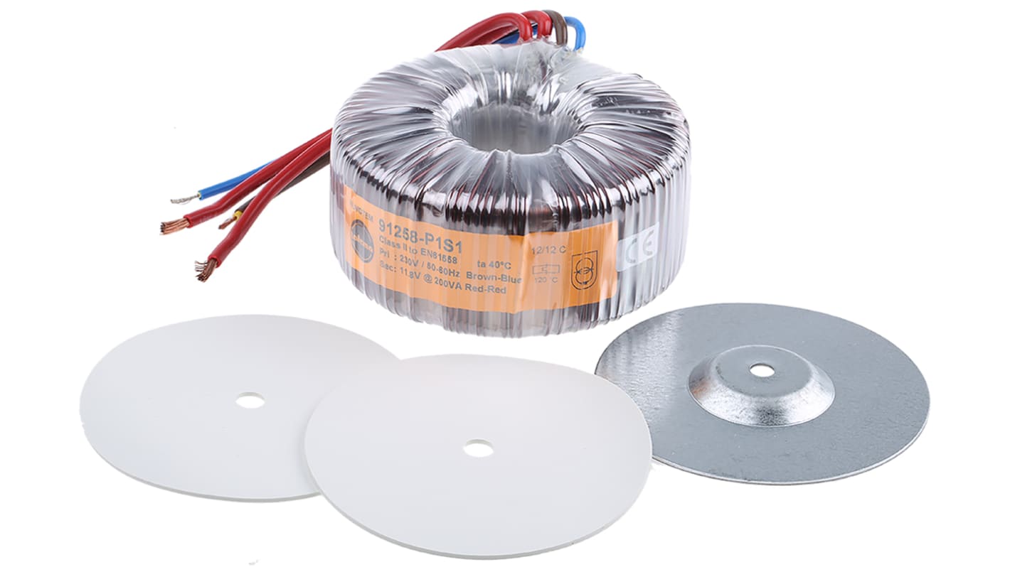 Nuvotem Talema 230V ac, 11.8V ac Toroidal Transformer, 200VA 1 Output