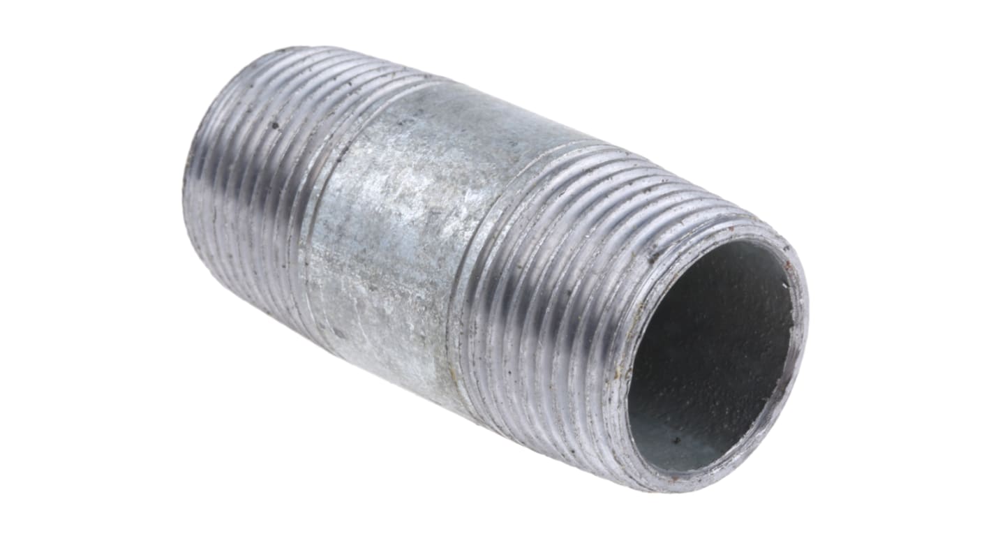 RS PRO Galvanised Malleable Iron Fitting Barrel Nipple, Male BSPT 3/4in to Male BSPT 3/4in