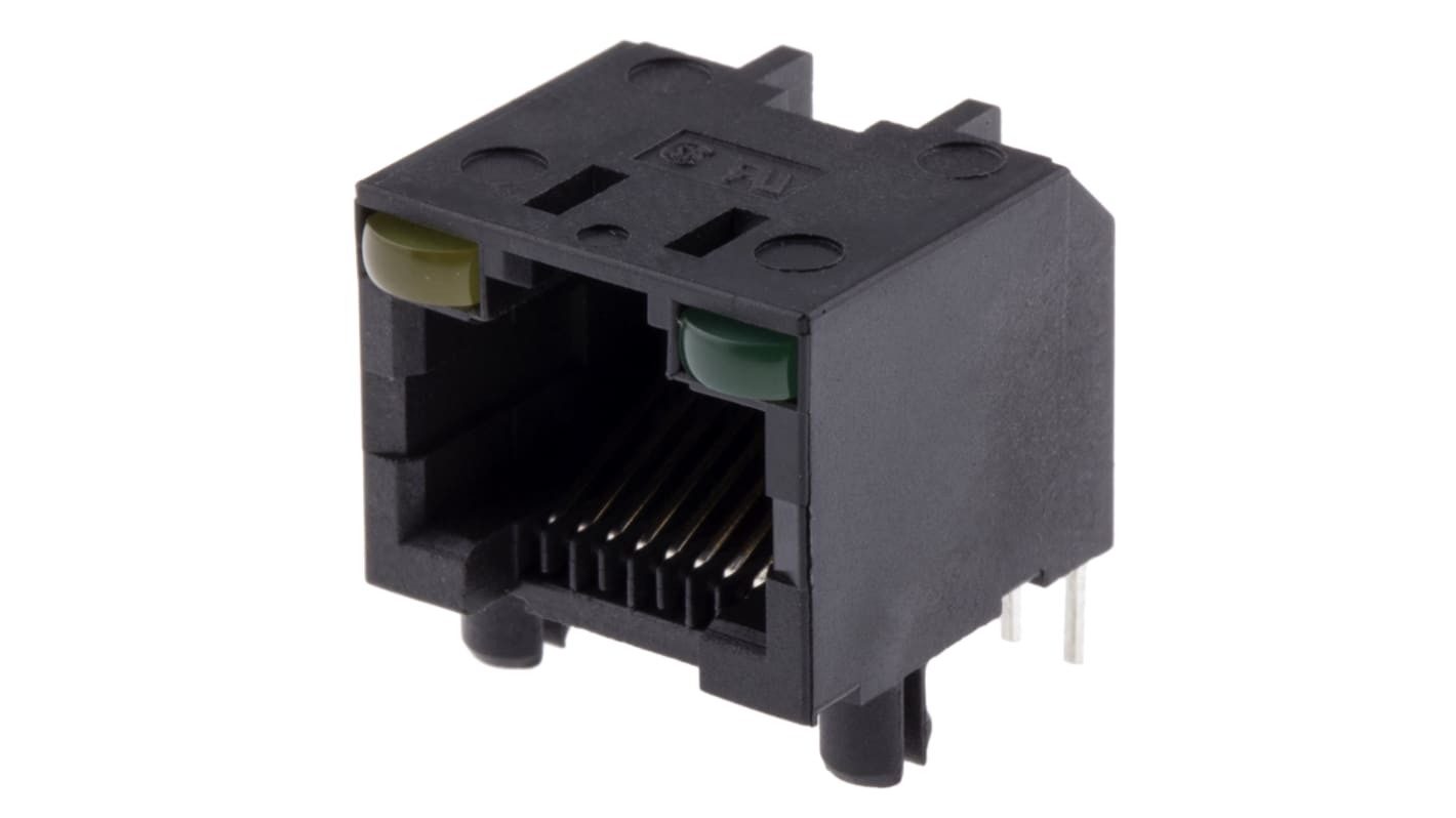 Connecteur RJ45 Amphenol série RJHS Femelle, Non blindé Traversant, ports Angle Droit