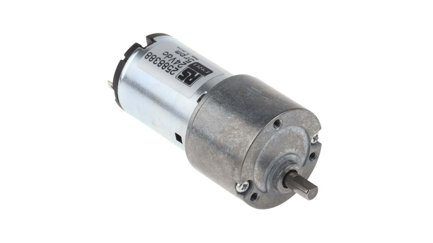 RS PRO Geared DC Geared Motor, 24 V dc, 30 Ncm, 5 rpm, 5mm Shaft Diameter