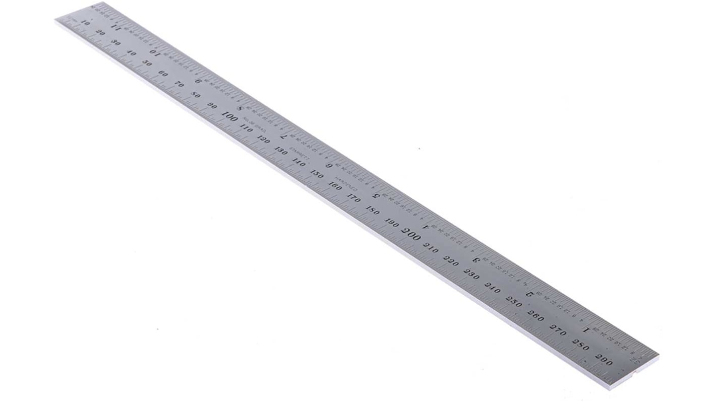 Starrett 300mm Steel Imperial, Metric Ruler, With UKAS Calibration