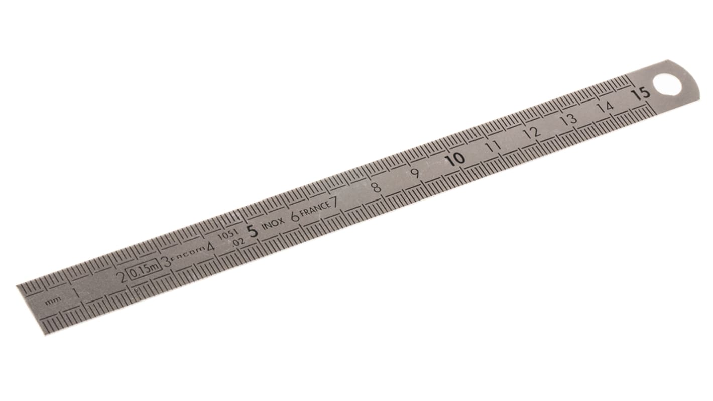 Facom 150mm Stainless Steel Metric Ruler, With UKAS Calibration