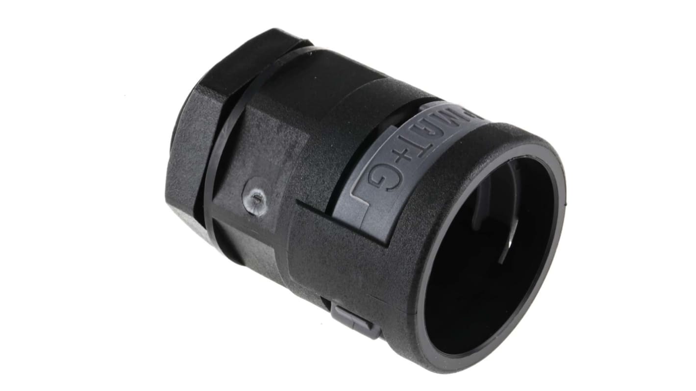 PMA PA 6 Kabelrohr Befestigung Gerade M25 23mm Schwarz Schwarz-Finish IP68