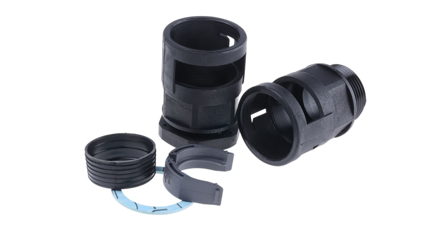 PMA Straight, Conduit Fitting, 23mm Nominal Size, PG21, PA 6, Black