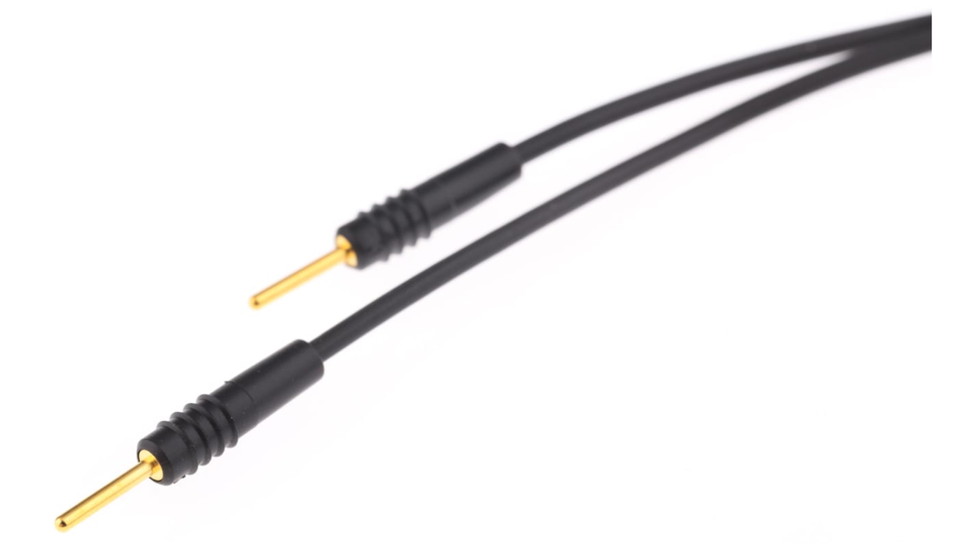 Staubli Messleitung für 1mm Steckverbinder Stecker / Stecker, Schwarz PVC-isoliert 300mm, 30 V ac, 60V dc / 6A