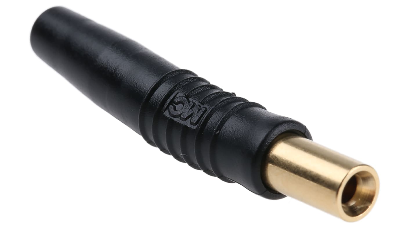 Staubli Black Female Banana Socket, 2mm Connector, Solder Termination, 10A, 30 V, 60V dc, Gold Plating