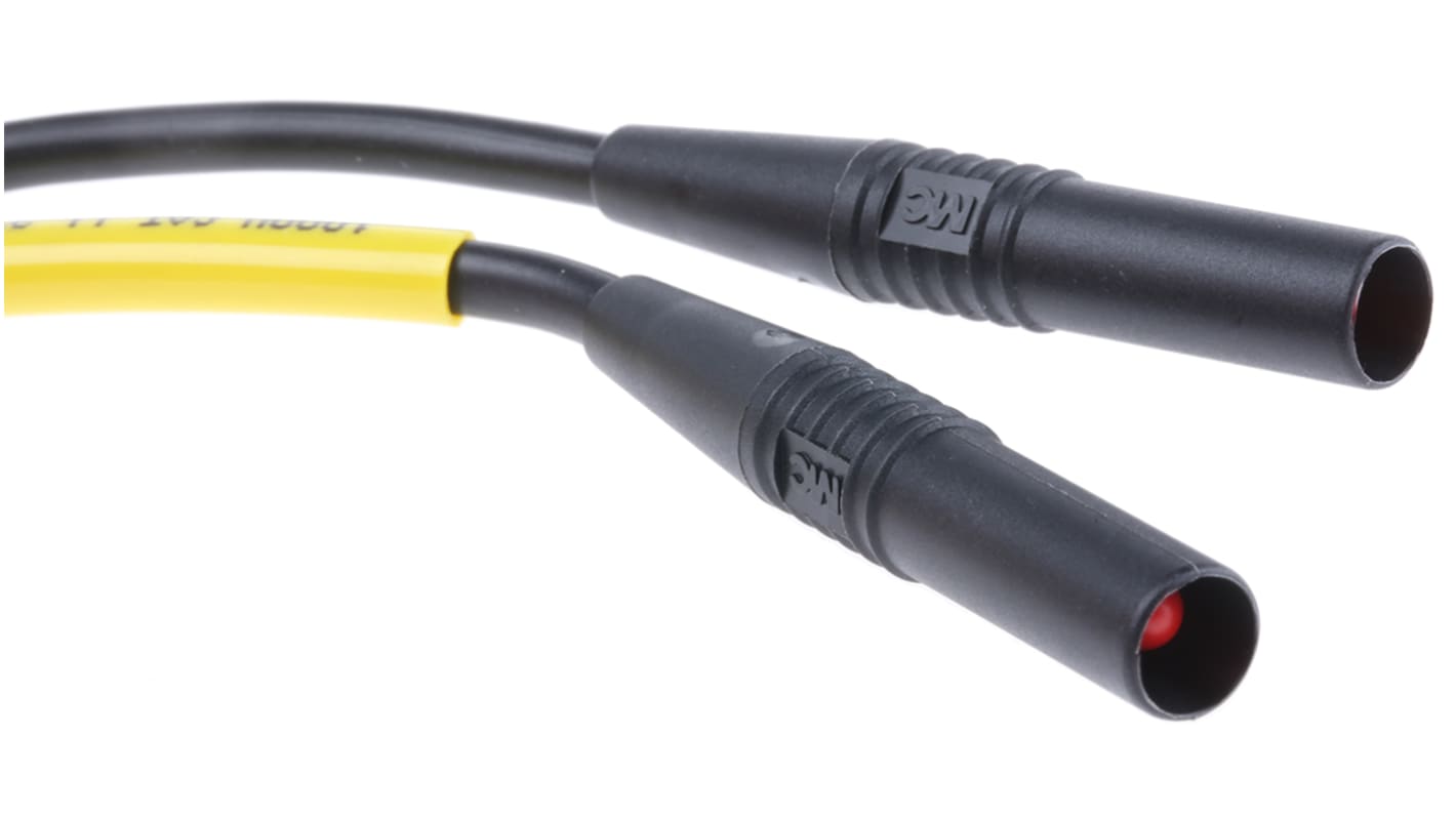 Staubli Test lead, 32A, 1kV, Black, 1m Lead Length