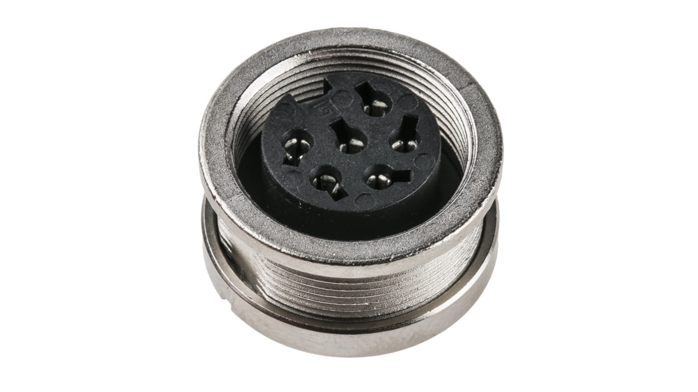 binder Circular Connector, 6 Contacts, Panel Mount, M16 Connector, Socket, Female, IP67, 723 Series