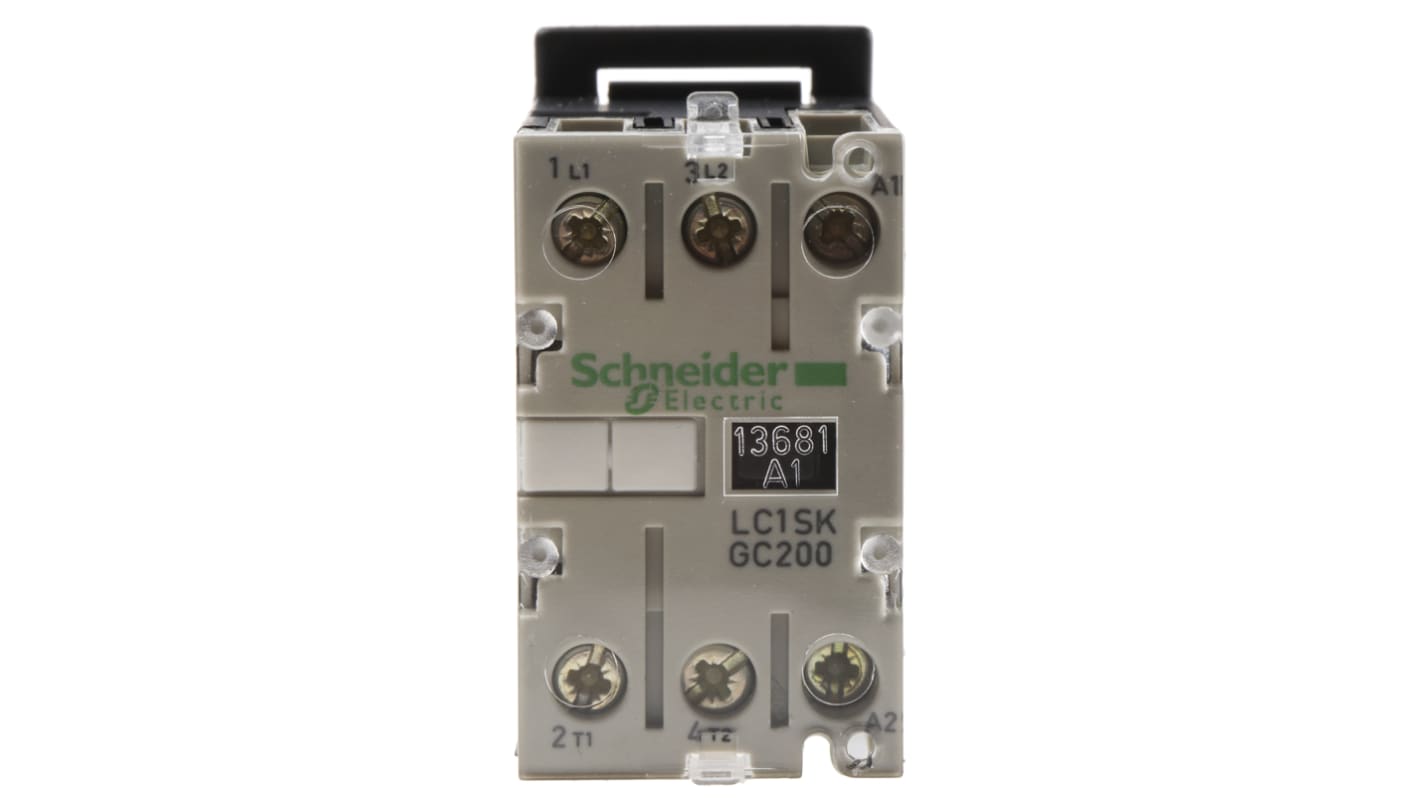 Schneider Electric LC1S Series Contactor, 110 V ac Coil, 2-Pole, 5 A, 2.2 kW, 2NO, 690 V ac