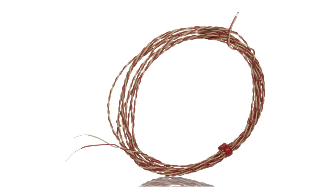 RS PRO Type K Thermocouple 2m Length, 1/0.2mm Diameter, -75°C → +250°C