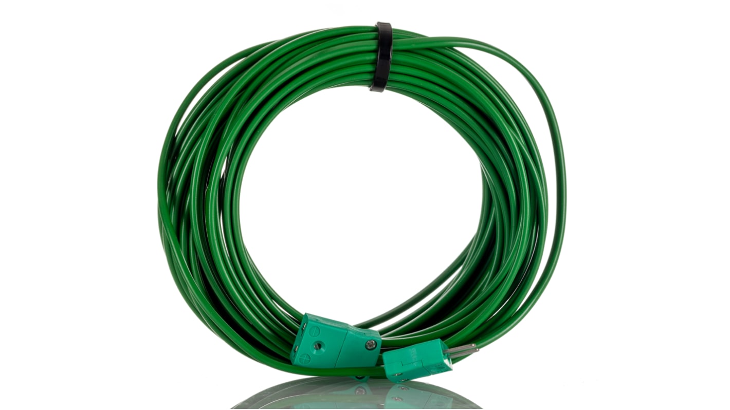 Cable alargador termopar RS PRO para termopares tipo K, temp. máx. +105°C, long. 10m, aislamiento de PVC