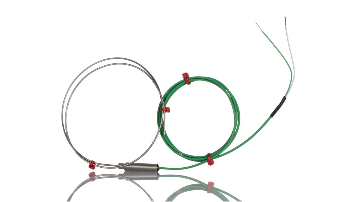 Termopar tipo K RS PRO, Ø sonda 1mm x 500mm, temp. máx +750°C, cable de 1m, conexión Extremo de cable pelado