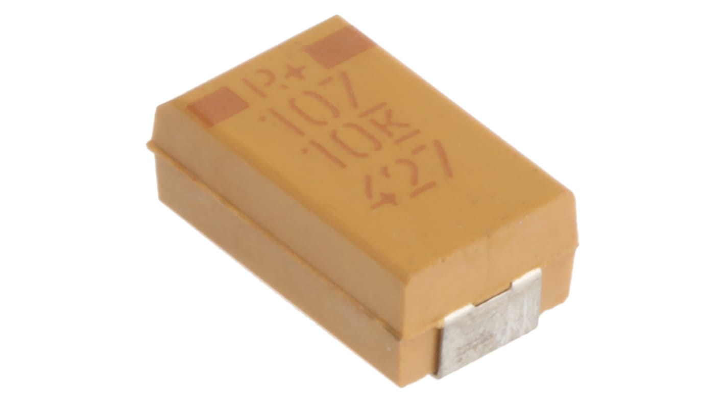 Condensador de tántalo KEMET T495D107K010ATE100, 100μF, ±10%, 10V dc, Montaje en Superficie, Encapsulado D, ESR 100mΩ