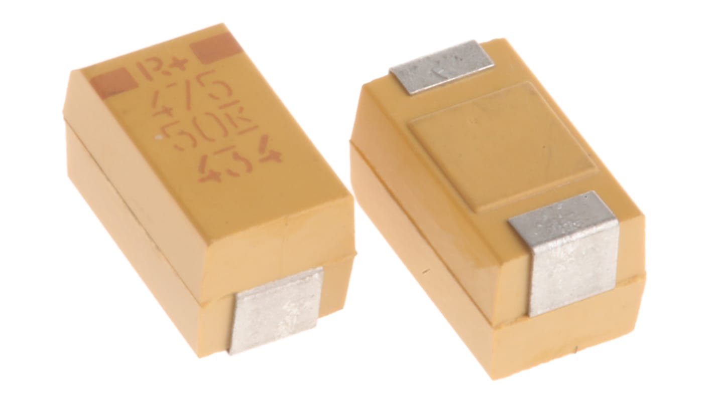 KEMET 4.7μF MnO2 Tantalum Capacitor 50V dc, T495 Series