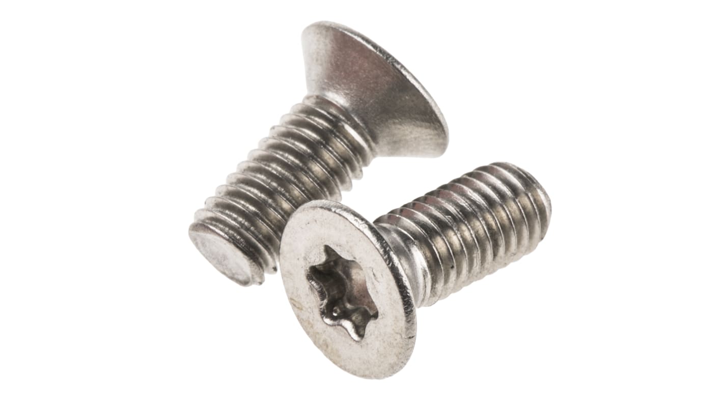 RS PRO, M5 Countersunk Head, 12mm Stainless Steel Hexalobular Recess A2