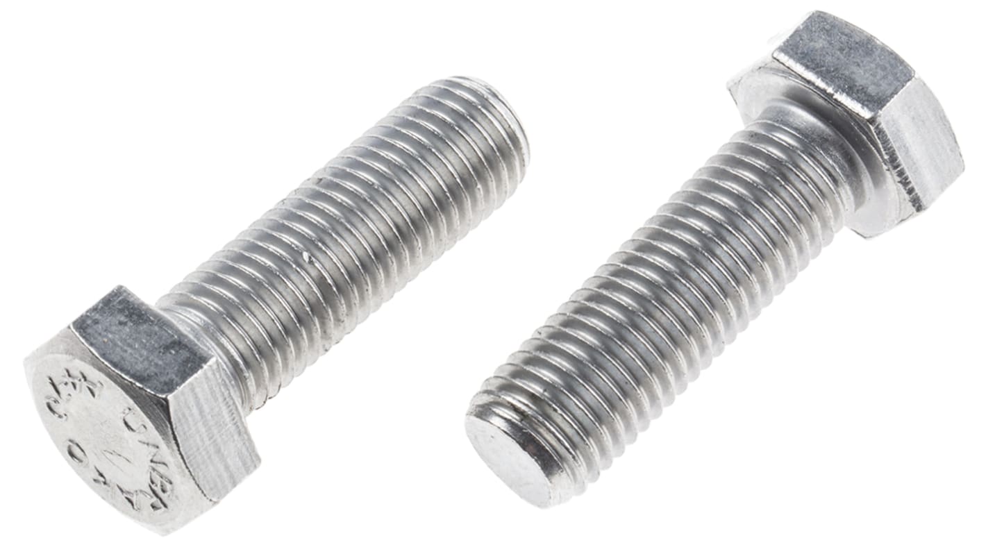 Plain Stainless Steel Hex, Hex Bolt, M16 x 50mm