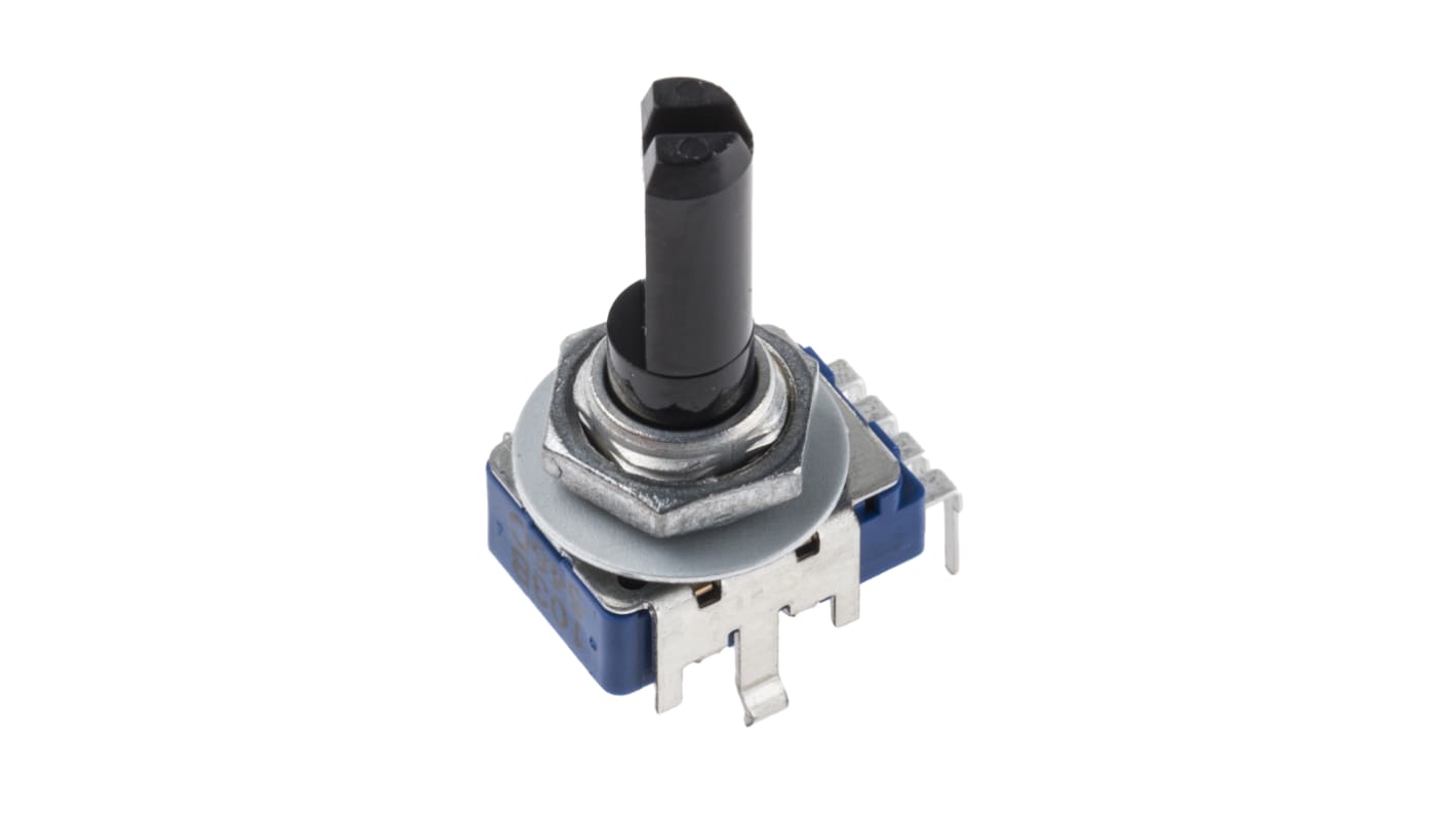 Alps Alpine 10kΩ Rotary Potentiometer 1-Gang Through Hole, RK11K1140A3L