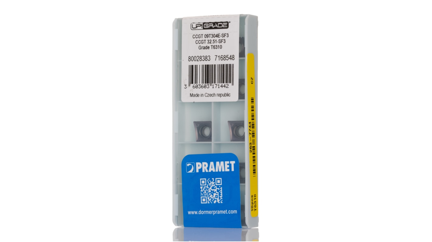 Pramet CCGT Series Lathe Insert, 4.22mm Height, 9.7mm Length