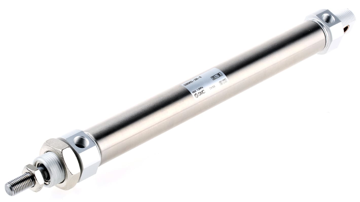 SMC Pneumatic Piston Rod Cylinder - 25mm Bore, 200mm Stroke, C85 Series, Double Acting