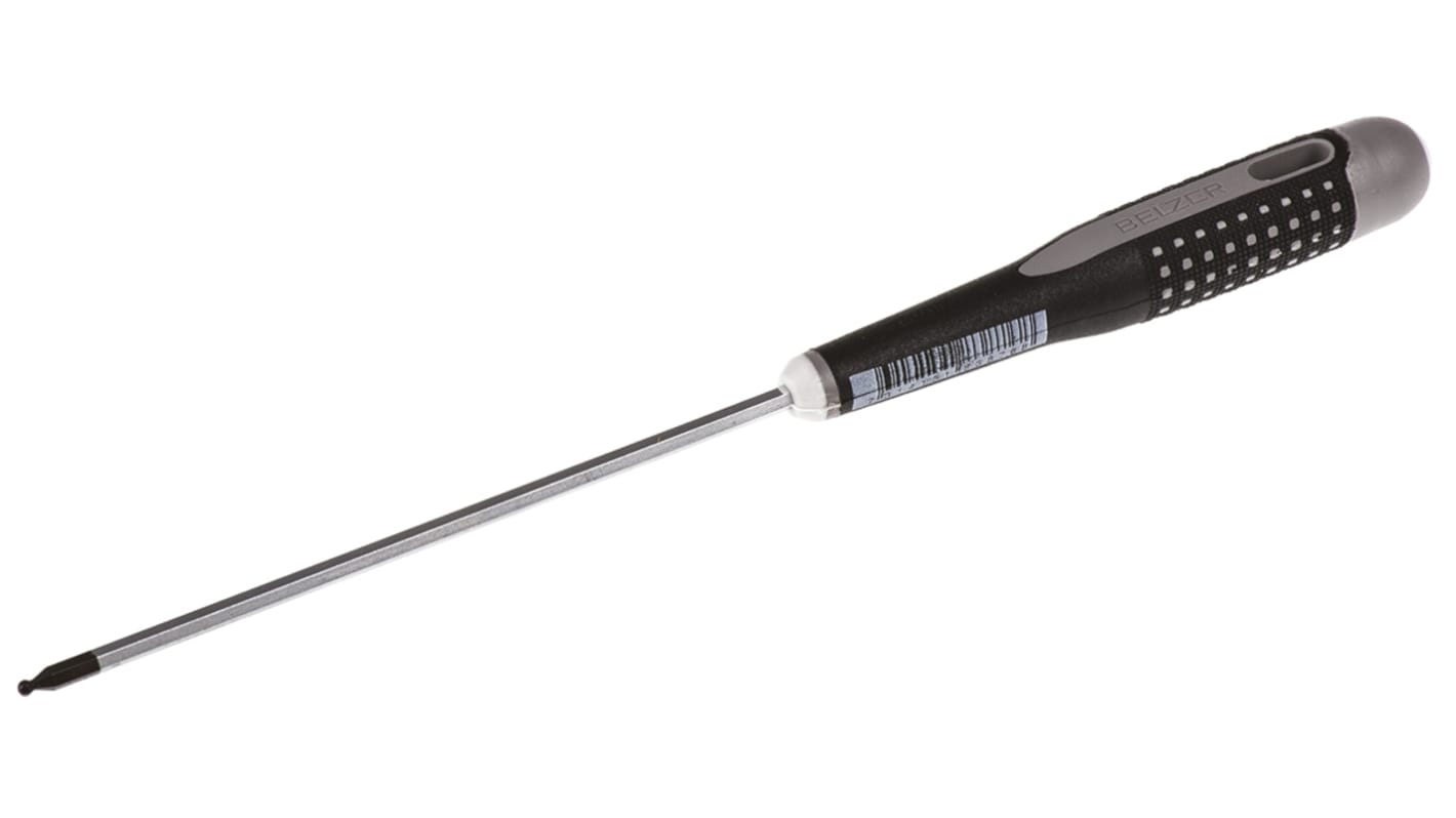 Bahco Ball End Hexagon Screwdriver, 2 mm Tip, 100 mm Blade, 222 mm Overall