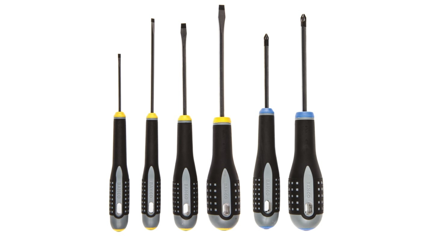 Bahco Pozidriv; Slotted Screwdriver Set, 6-Piece