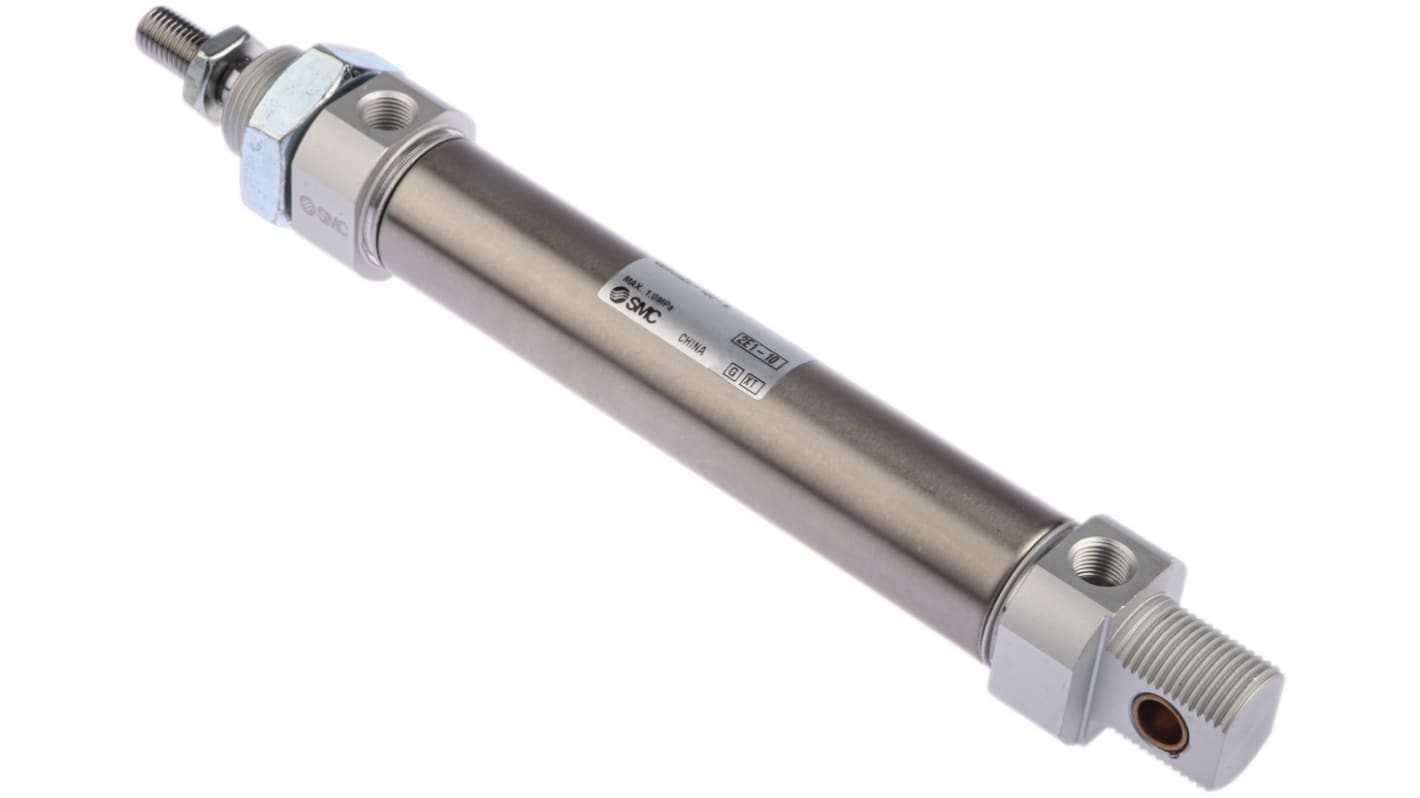 SMC Pneumatic Piston Rod Cylinder - 25mm Bore, 100mm Stroke, C85 Series, Double Acting