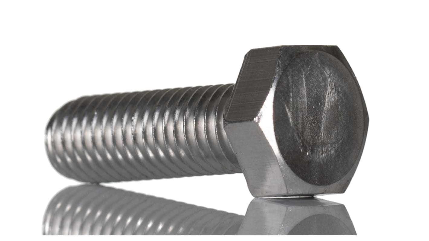 RS PRO Plain Stainless Steel, Hex Bolt, M12 x 30mm