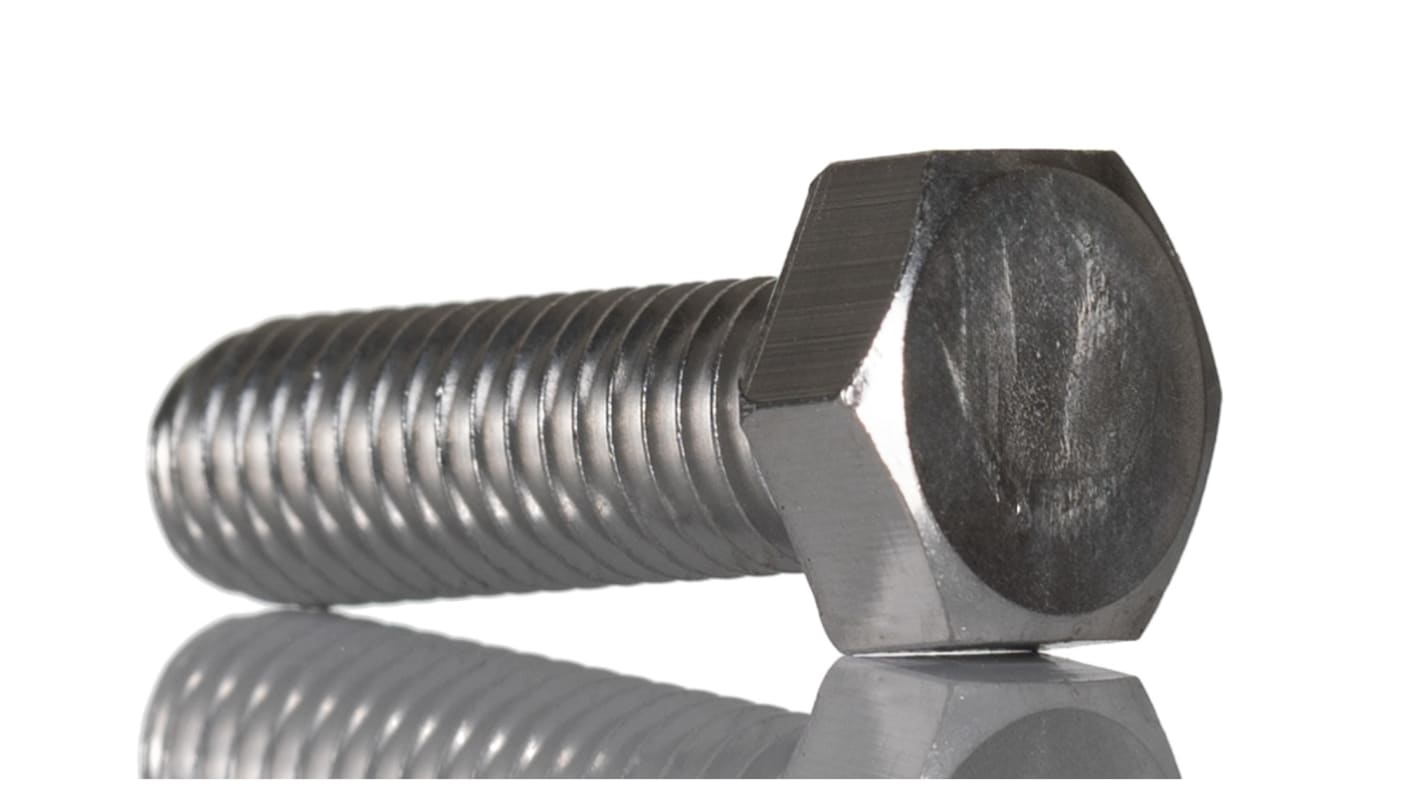 Plain Stainless Steel, Hex Bolt, M10 x 30mm