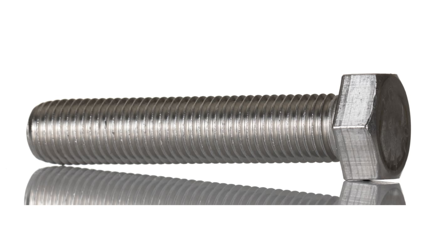 RS PRO Stainless Steel Hex, Hex Bolt, M16 x 80mm