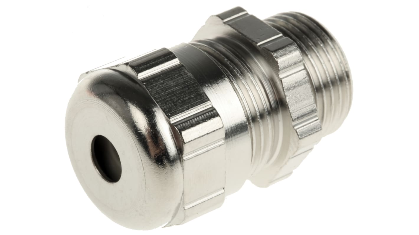 ABB Metallic Nickel Plated Brass Cable Gland, M20 Thread, 4mm Min, 6mm Max, IP68