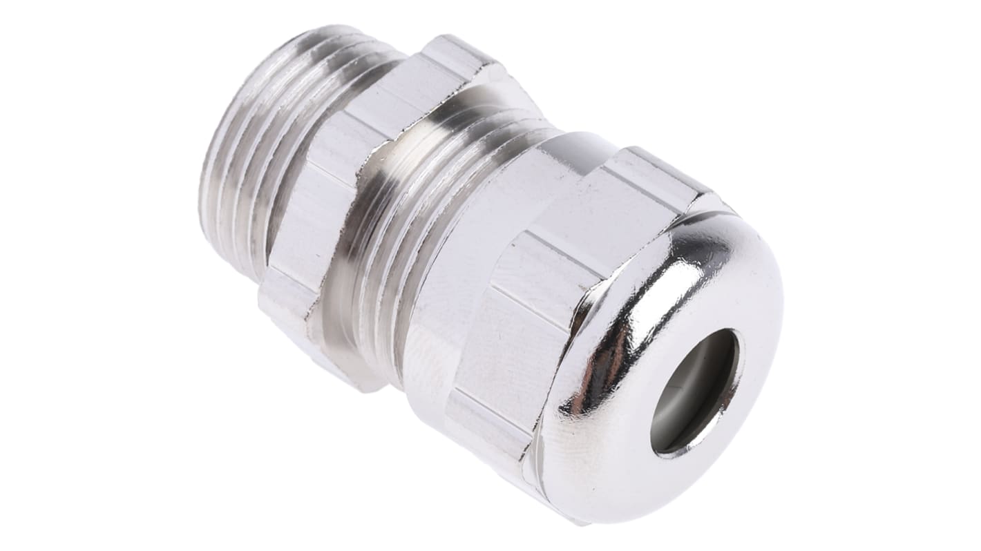 ABB Metallic Nickel Plated Brass Cable Gland, M20 Thread, 6mm Min, 9mm