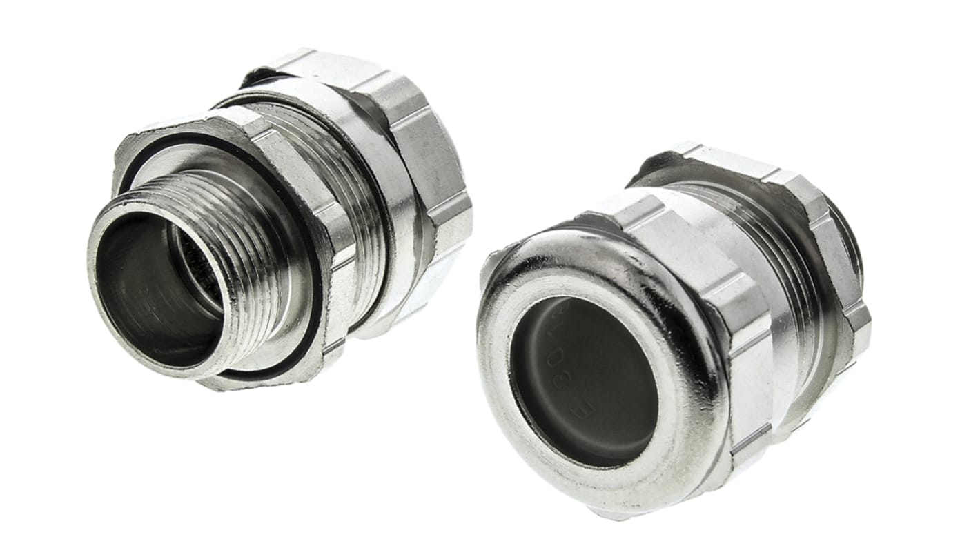 ABB Metallic Nickel Plated Brass Cable Gland, M25 Thread, 14mm Min, 18mm Max, IP68