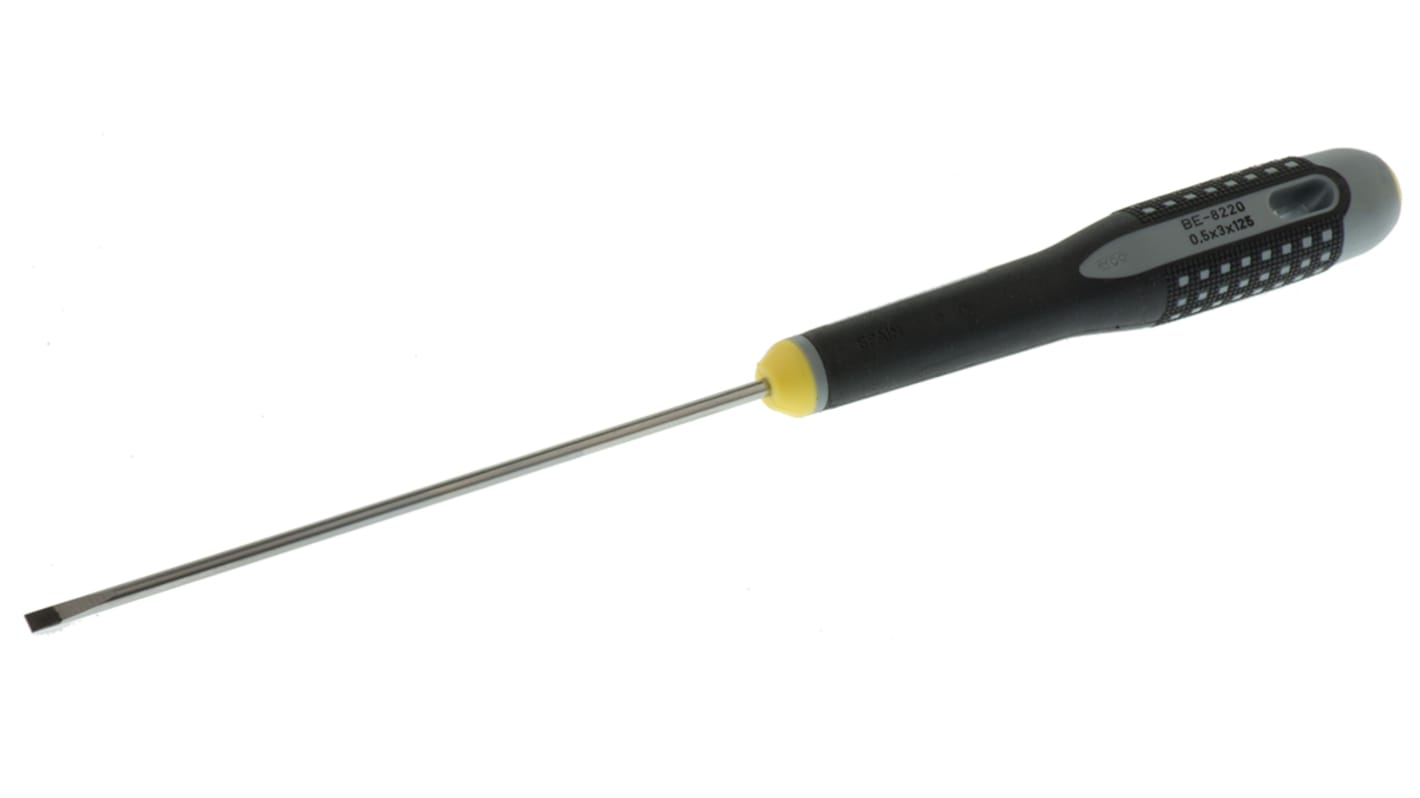 Bahco Slotted  Screwdriver, 3 x 0.5 mm Tip, 125 mm Blade, 247 mm Overall