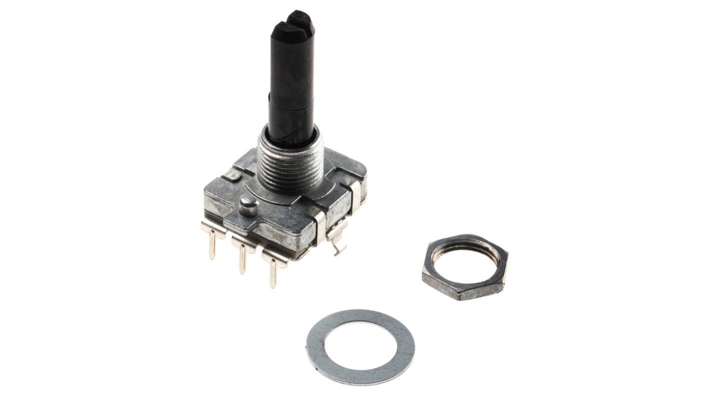 Alps Alpine 24 Pulse Incremental Mechanical Rotary Encoder with a 6 mm Flat Shaft, Through Hole