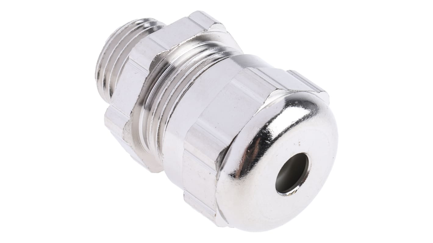 ABB Metallic Nickel Plated Brass Cable Gland, M16 Thread, 4mm Min, 6mm Max, IP68