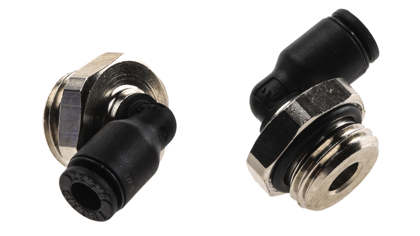 Legris LF3000 Series Elbow Threaded Adaptor, G 1/4 Male to Push In 4 mm, Threaded-to-Tube Connection Style