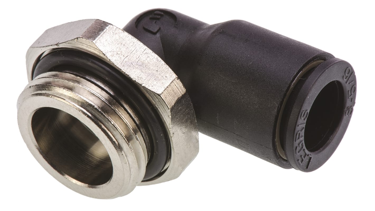 Legris LF3000 Winkelgewindeadapter, Gewinde-zu-Rohr, Nylon glasfaserverstärkt, G3/8 Stecker, 20 bar