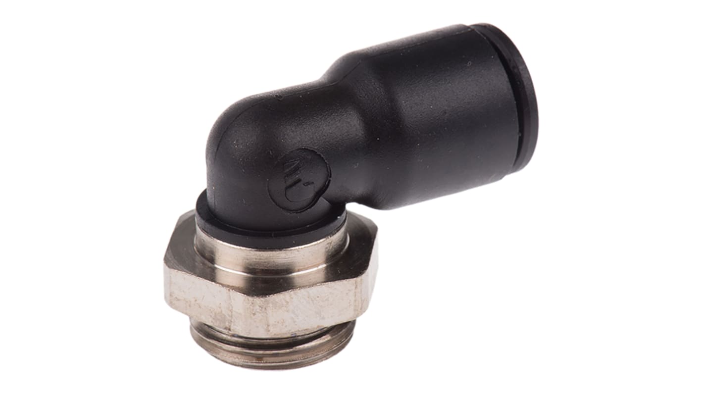 Legris LF3000 Series Elbow Threaded Adaptor, G 3/8 Male to Push In 10 mm, Threaded-to-Tube Connection Style