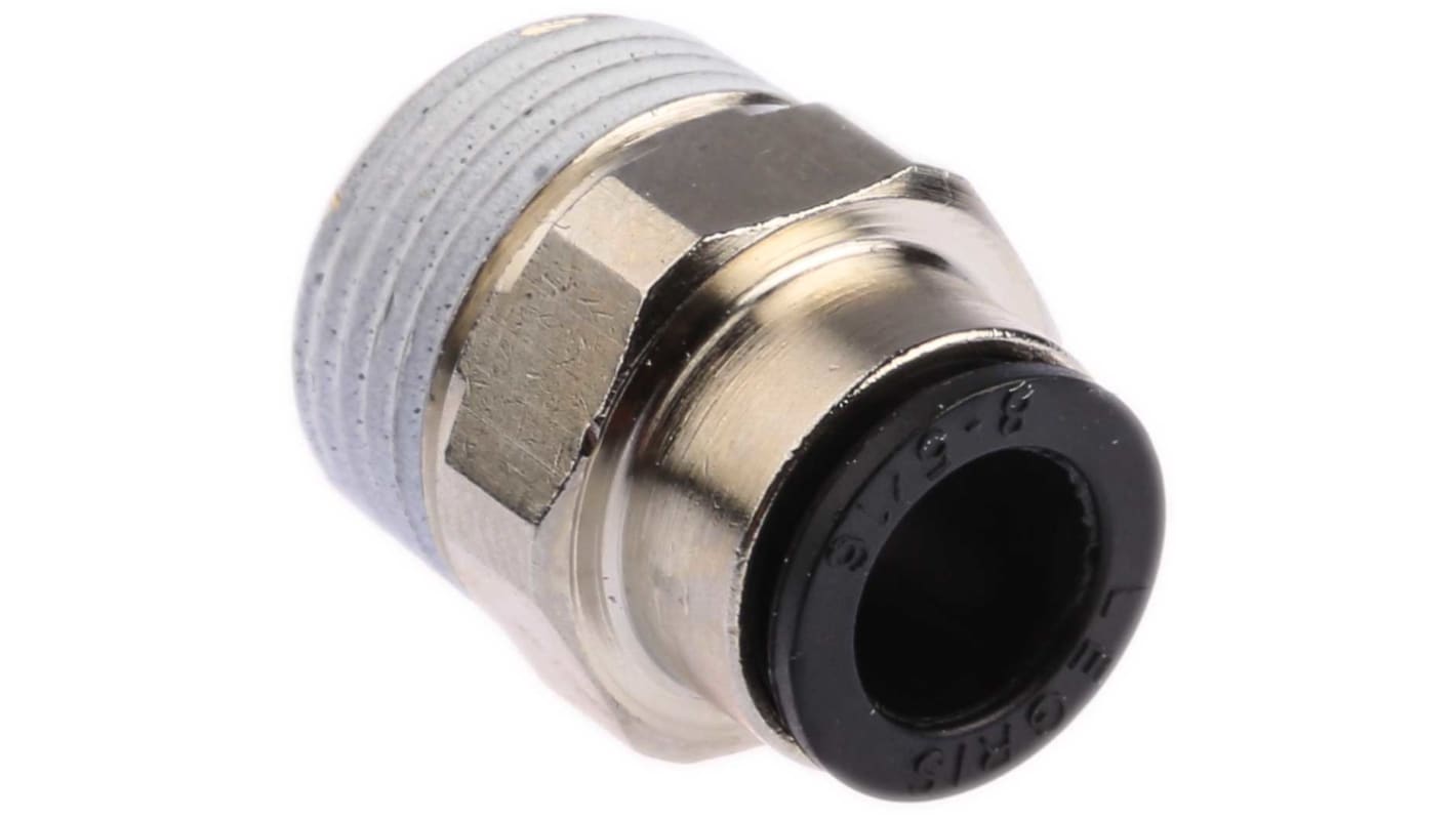 Adaptateur droit fileté Legris LF3000 vers Enfichable, 8 mm R 3/8 Mâle