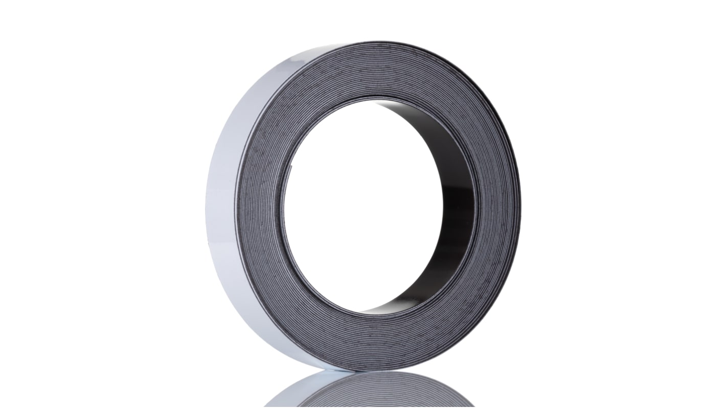 RS PRO Strontiumferrit Magnetband, glatt, Stärke 0.5mm B. 20mm, L. 10m, 28g / cm²