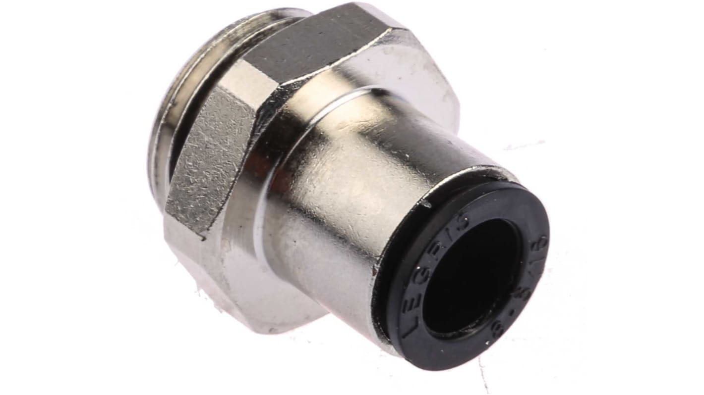 Legris LF3000 Series Straight Threaded Adaptor, G 3/8 Male to Push In 8 mm, Threaded-to-Tube Connection Style