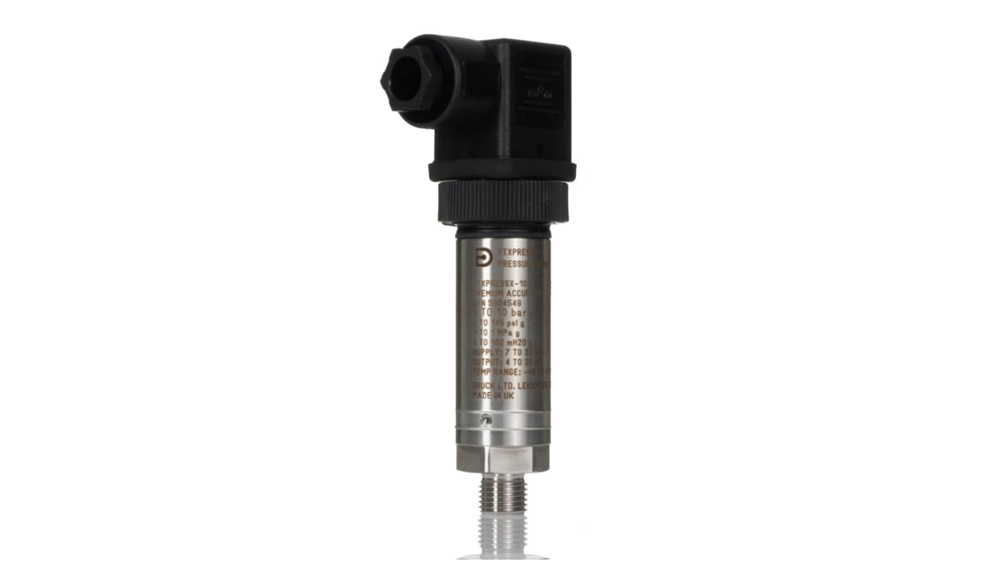 Druck PTXPRESSX Series Pressure Sensor, 0bar Min, 10bar Max, Analogue Output, Gauge Reading