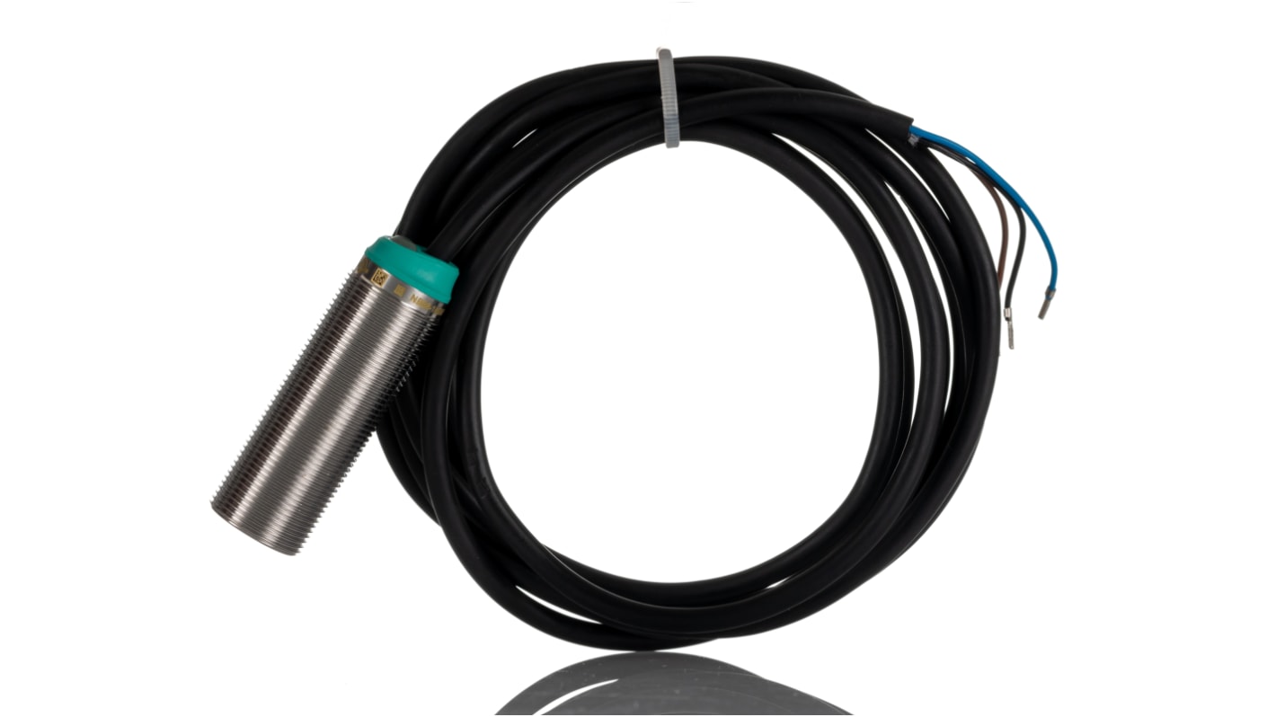 Pepperl + Fuchs Inductive Barrel-Style Proximity Sensor, M18 x 1, 8 mm Detection, PNP Output, 5 → 36 V dc, IP68