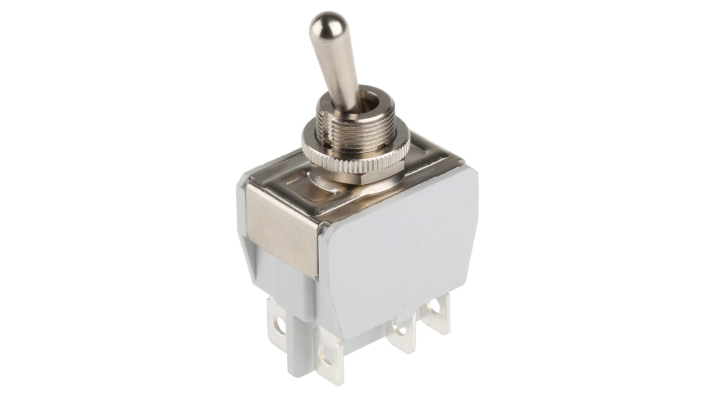 APEM Toggle Switch, Panel Mount, On-On, DPDT, Tab Terminal