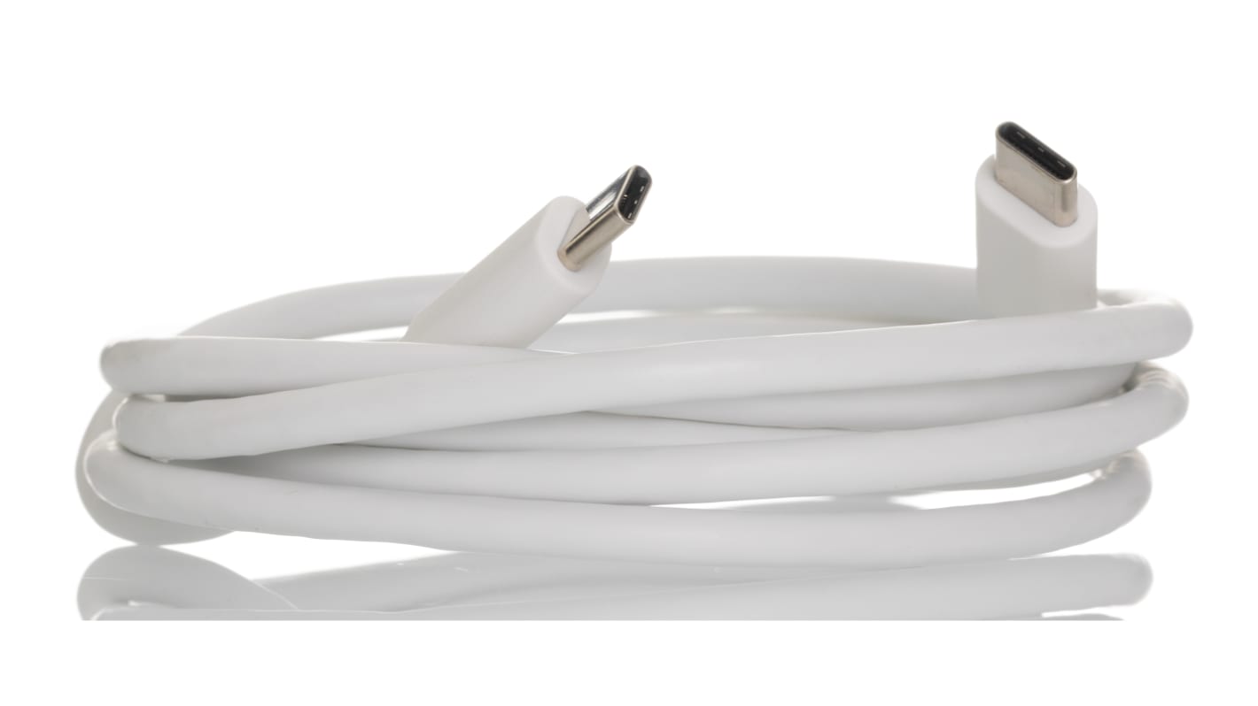 Cable USB 3.0 RS PRO, con A. USB C Macho, con B. USB C Macho, long. 1.5m, color Blanco