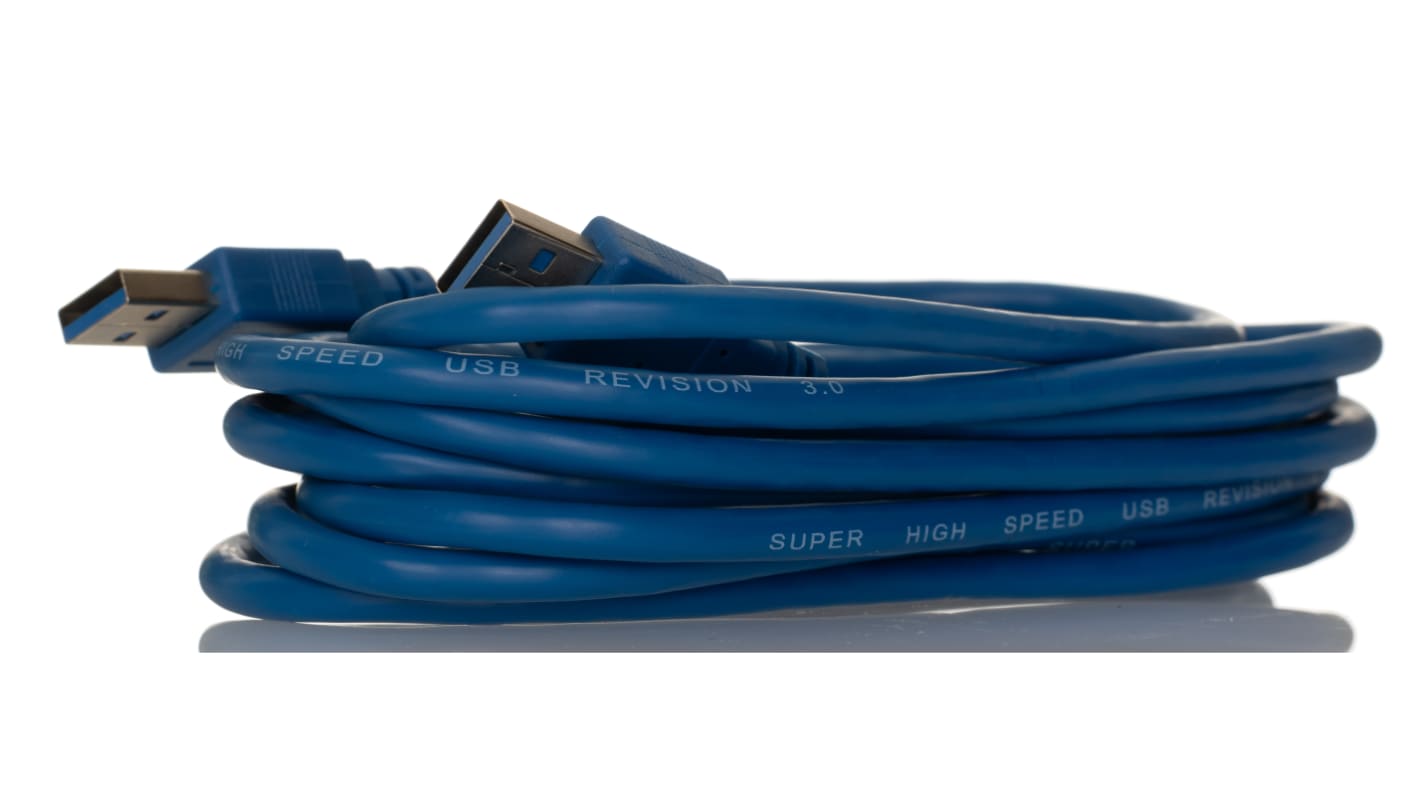 Cable USB 3.0 RS PRO, con A. USB A Macho, con B. USB A Macho, long. 3m, color Azul