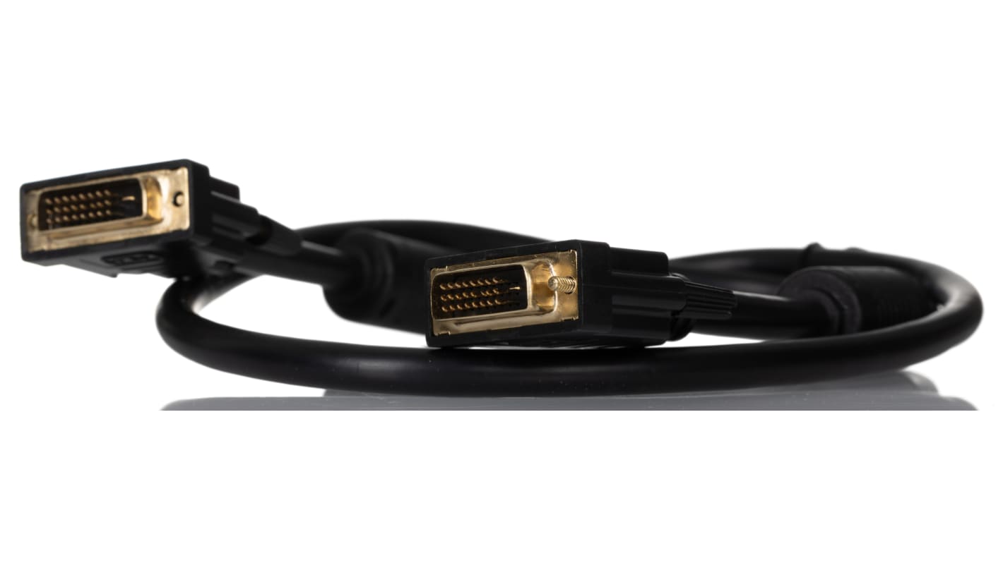 Cable DVI RS PRO de color Negro, con. A: DVI-D Dual Link macho, con. B: DVI-D Dual Link macho, long. 1m