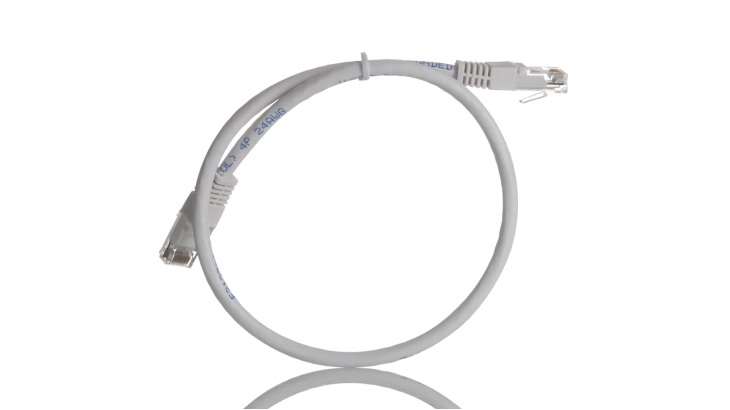 RS PRO Ethernetkabel Cat.6, 500mm, Weiß Patchkabel, A RJ45 U/UTP Stecker, B RJ45, Aussen ø 5.5mm, PVC