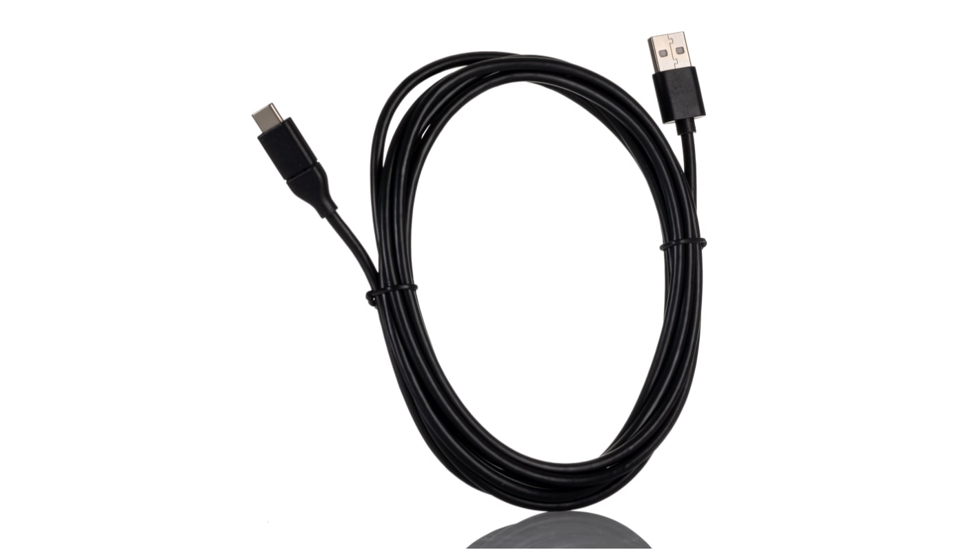 Cable USB 2.0 RS PRO, con A. USB C Macho, con B. USB A Macho, long. 3m, color Negro