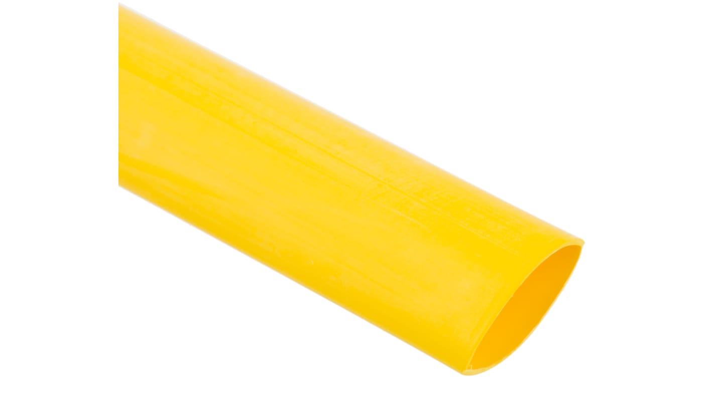 RS PRO Halogen Free Heat Shrink Tubing, Yellow 9.5mm Sleeve Dia. x 1.2m Length 2:1 Ratio